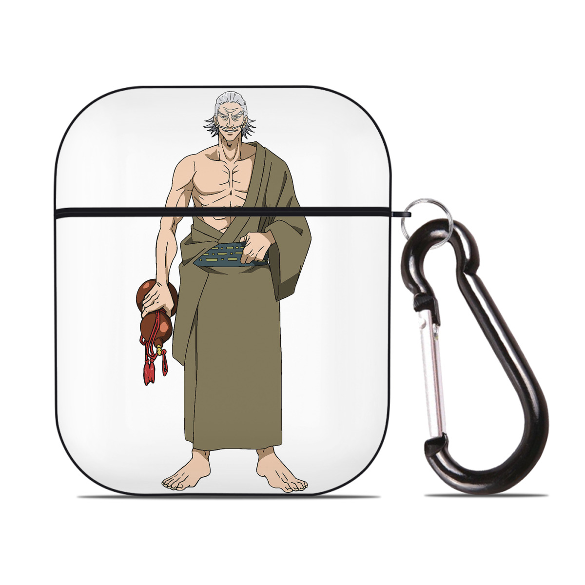 （画像用） 呪術廻戦 Jujutsu Kaisen AirPods 第2世代保護ケース ハードシェル ブラック 耐衝撃・防指紋・カラビナ付き