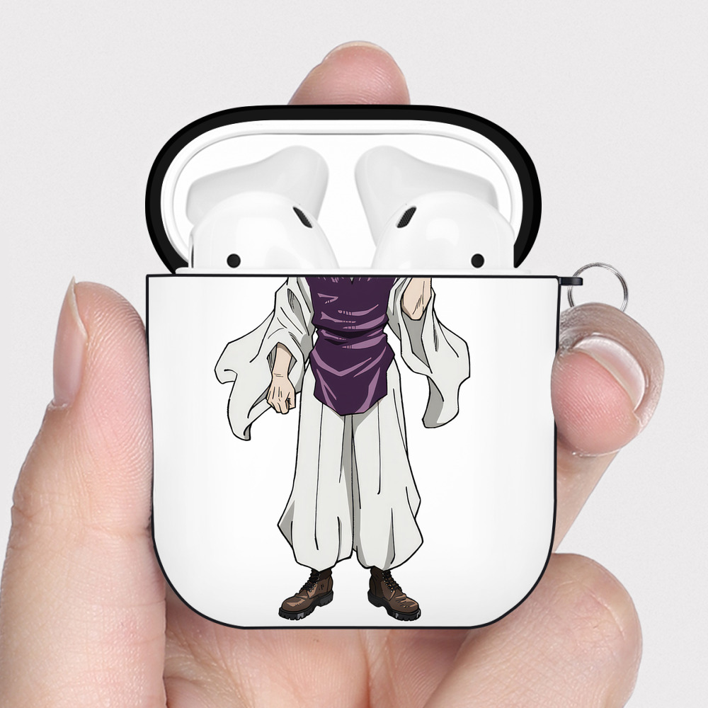 （画像用） 呪術廻戦 Jujutsu Kaisen AirPods 第2世代保護ケース ハードシェル ブラック 耐衝撃・防指紋・カラビナ付き