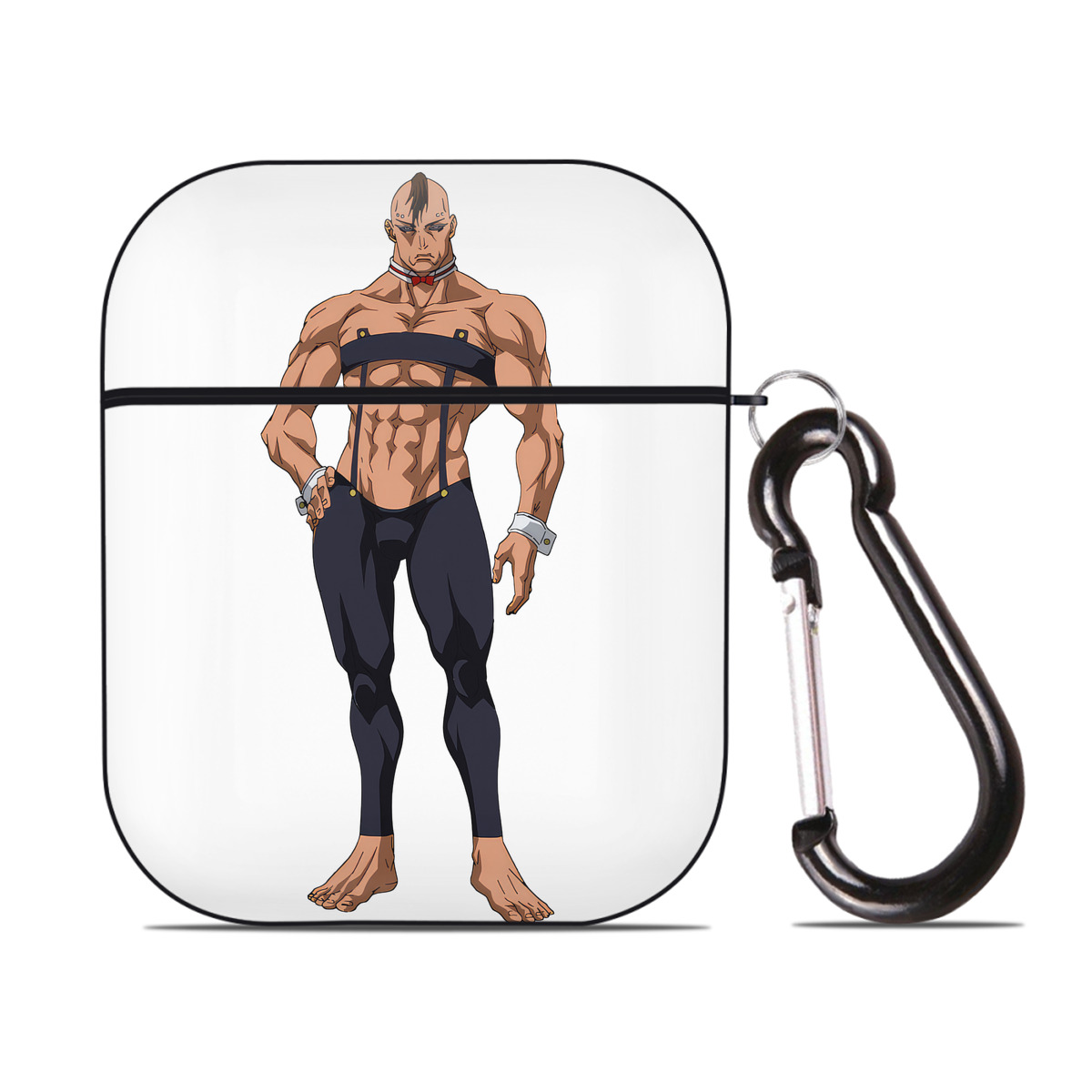 （画像用） 呪術廻戦 Jujutsu Kaisen AirPods 第2世代保護ケース ハードシェル ブラック 耐衝撃・防指紋・カラビナ付き