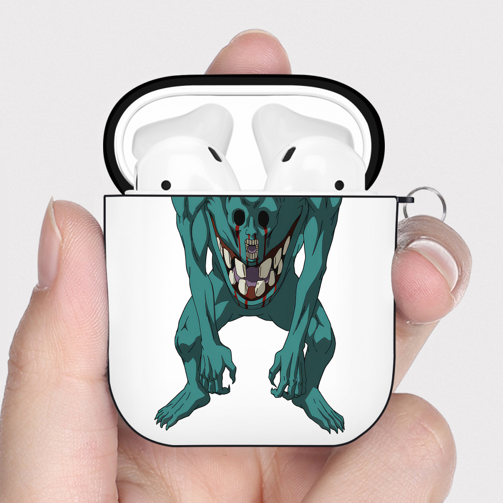 （画像用） 呪術廻戦 Jujutsu Kaisen AirPods 第2世代保護ケース ハードシェル ブラック 耐衝撃・防指紋・カラビナ付き