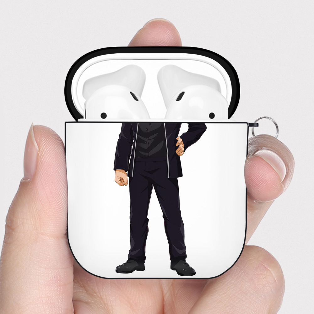 （画像用） 呪術廻戦 Jujutsu Kaisen AirPods 第2世代保護ケース ハードシェル ブラック 耐衝撃・防指紋・カラビナ付き