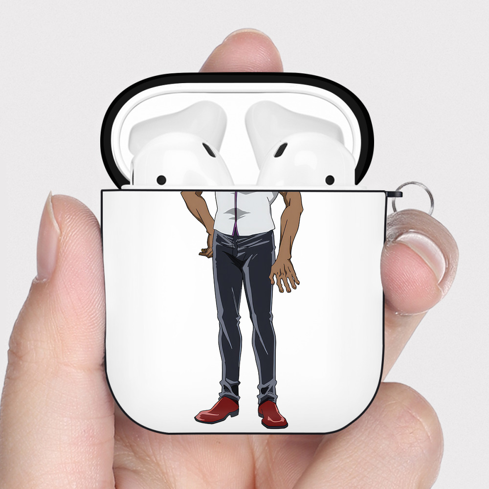 （画像用） 呪術廻戦 Jujutsu Kaisen AirPods 第2世代保護ケース ハードシェル ブラック 耐衝撃・防指紋・カラビナ付き
