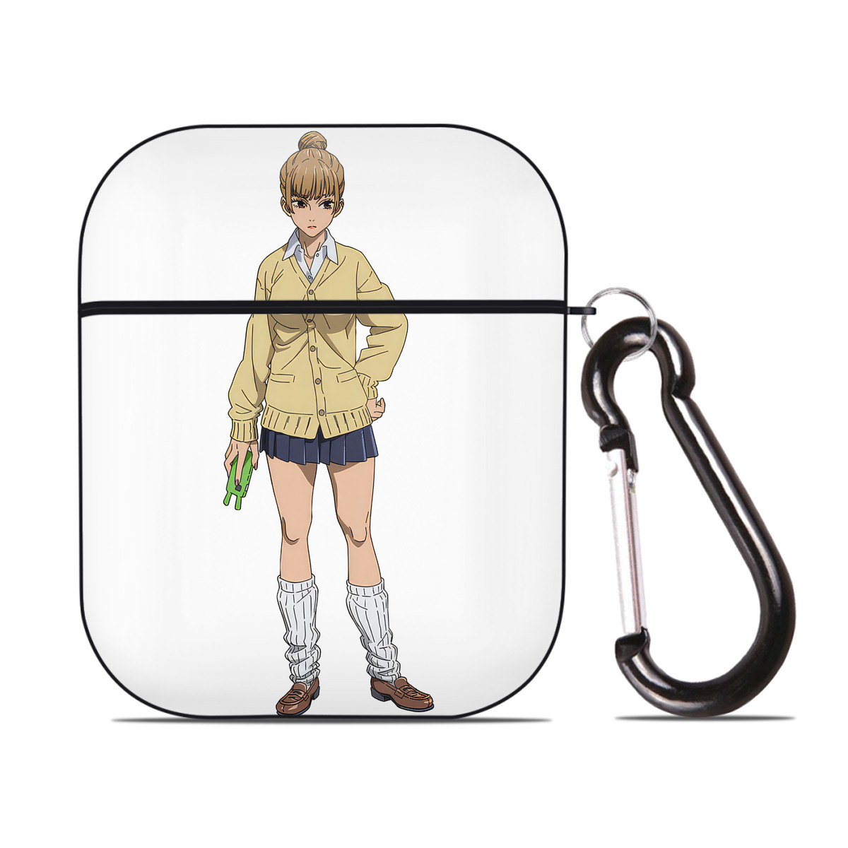 （画像用） 呪術廻戦 Jujutsu Kaisen AirPods 第2世代保護ケース ハードシェル ブラック 耐衝撃・防指紋・カラビナ付き