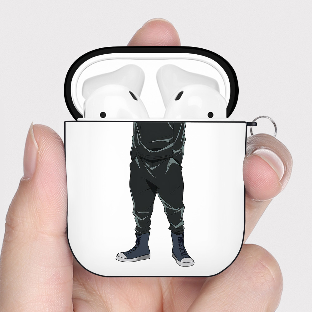 （画像用） 呪術廻戦 Jujutsu Kaisen AirPods 第2世代保護ケース ハードシェル ブラック 耐衝撃・防指紋・カラビナ付き