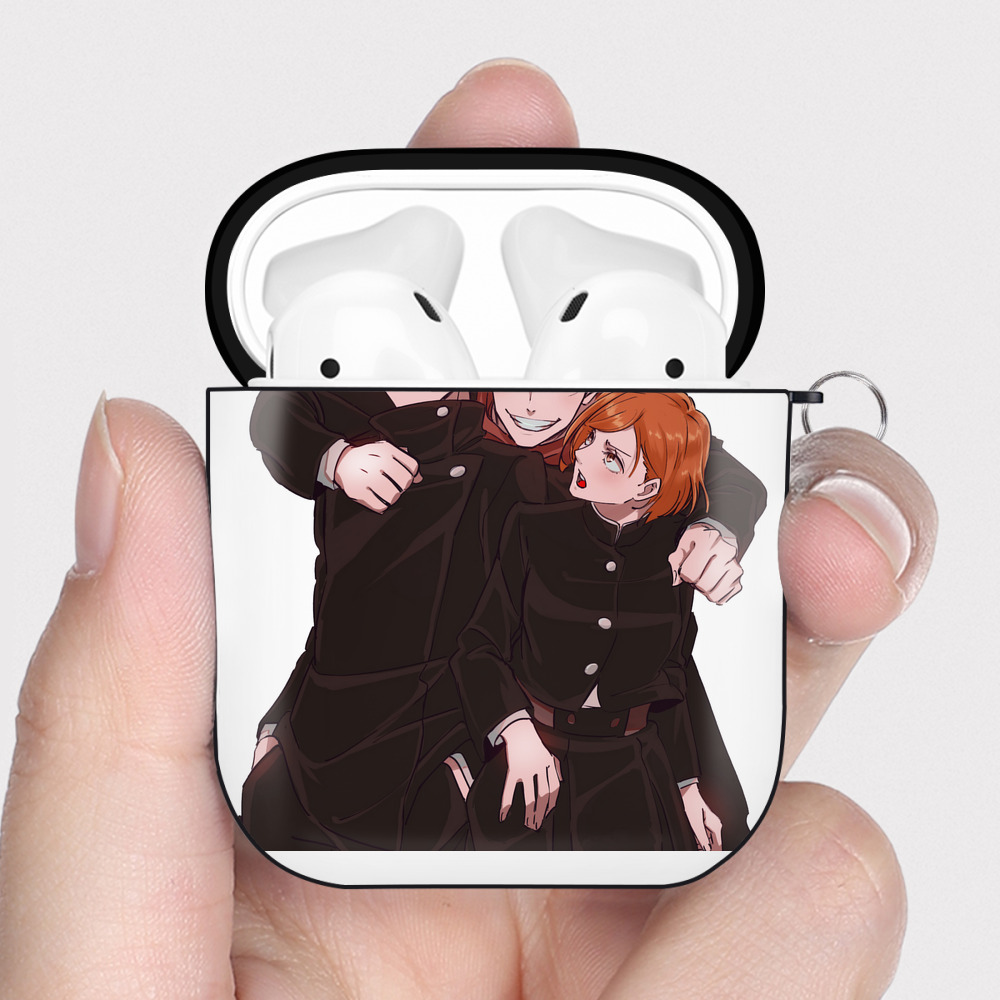 （画像用） 呪術廻戦 Jujutsu Kaisen AirPods 第2世代保護ケース ハードシェル ブラック 耐衝撃・防指紋・カラビナ付き