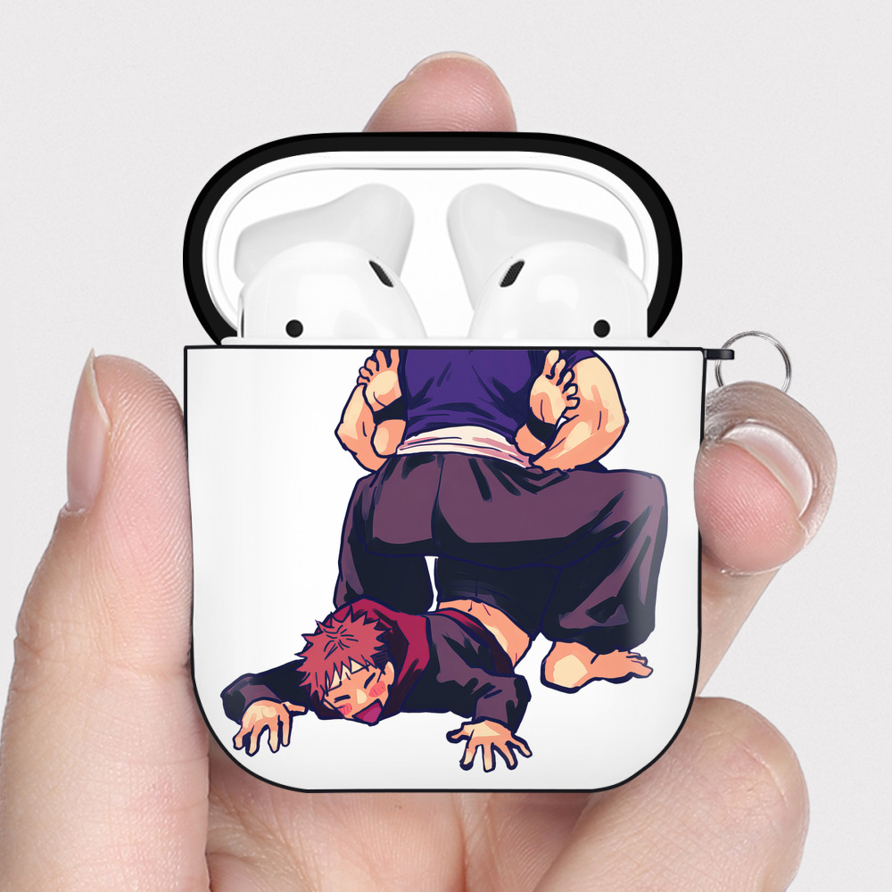 （画像用） 呪術廻戦 Jujutsu Kaisen AirPods 第2世代保護ケース ハードシェル ブラック 耐衝撃・防指紋・カラビナ付き