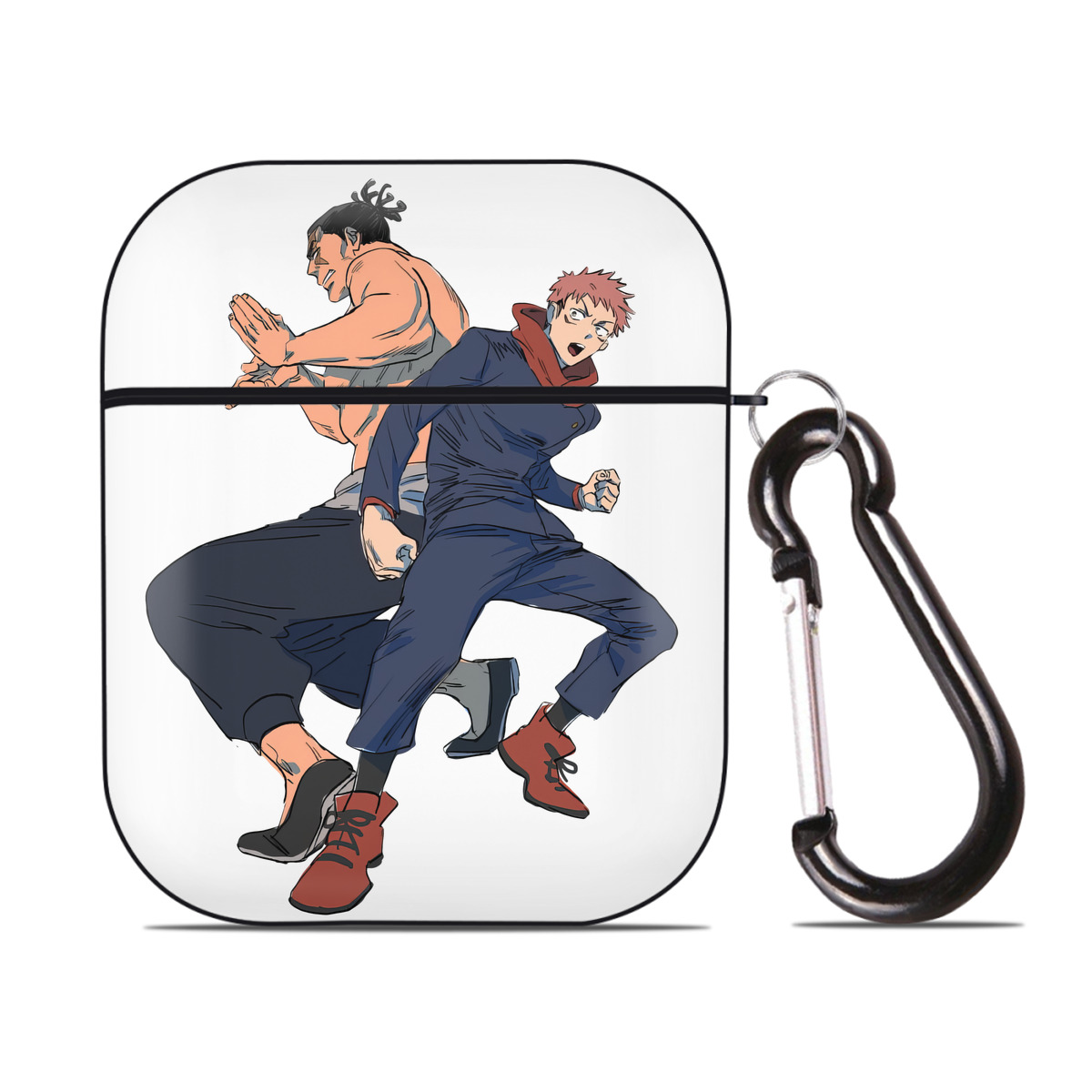 （画像用） 呪術廻戦 Jujutsu Kaisen AirPods 第2世代保護ケース ハードシェル ブラック 耐衝撃・防指紋・カラビナ付き