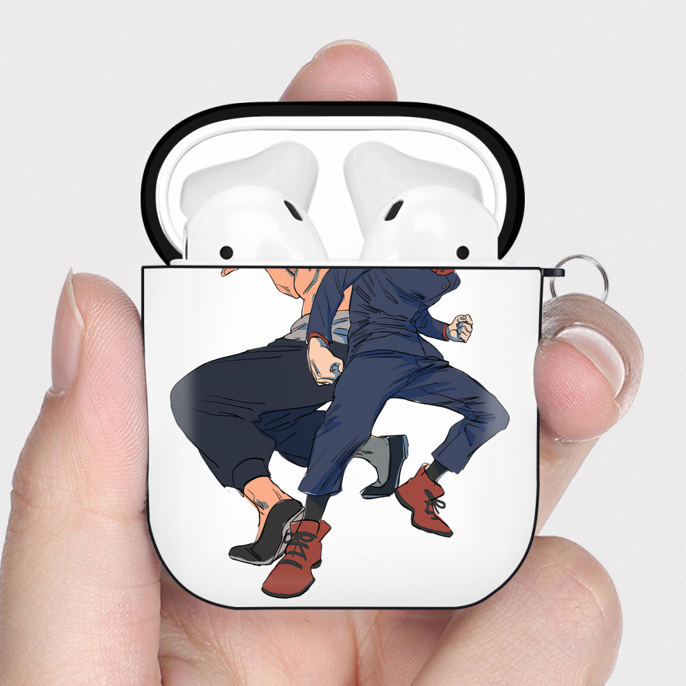 （画像用） 呪術廻戦 Jujutsu Kaisen AirPods 第2世代保護ケース ハードシェル ブラック 耐衝撃・防指紋・カラビナ付き