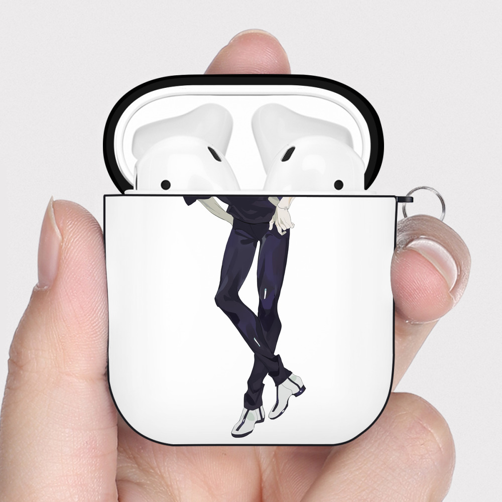 （画像用） 呪術廻戦 Jujutsu Kaisen AirPods 第2世代保護ケース ハードシェル ブラック 耐衝撃・防指紋・カラビナ付き