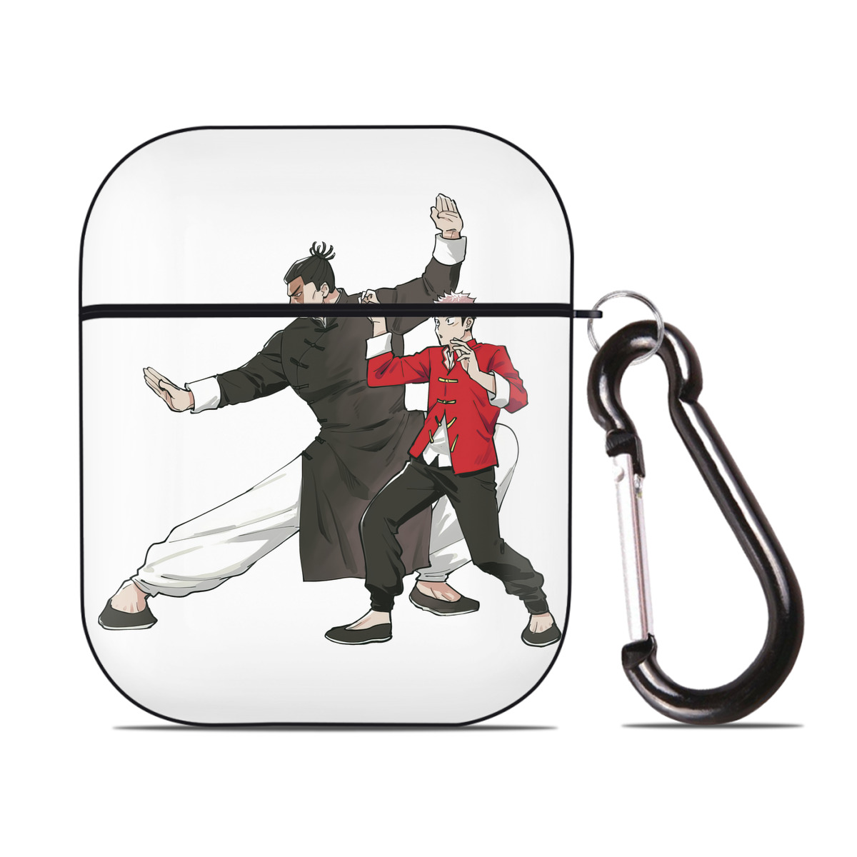 （画像用） 呪術廻戦 Jujutsu Kaisen AirPods 第2世代保護ケース ハードシェル ブラック 耐衝撃・防指紋・カラビナ付き