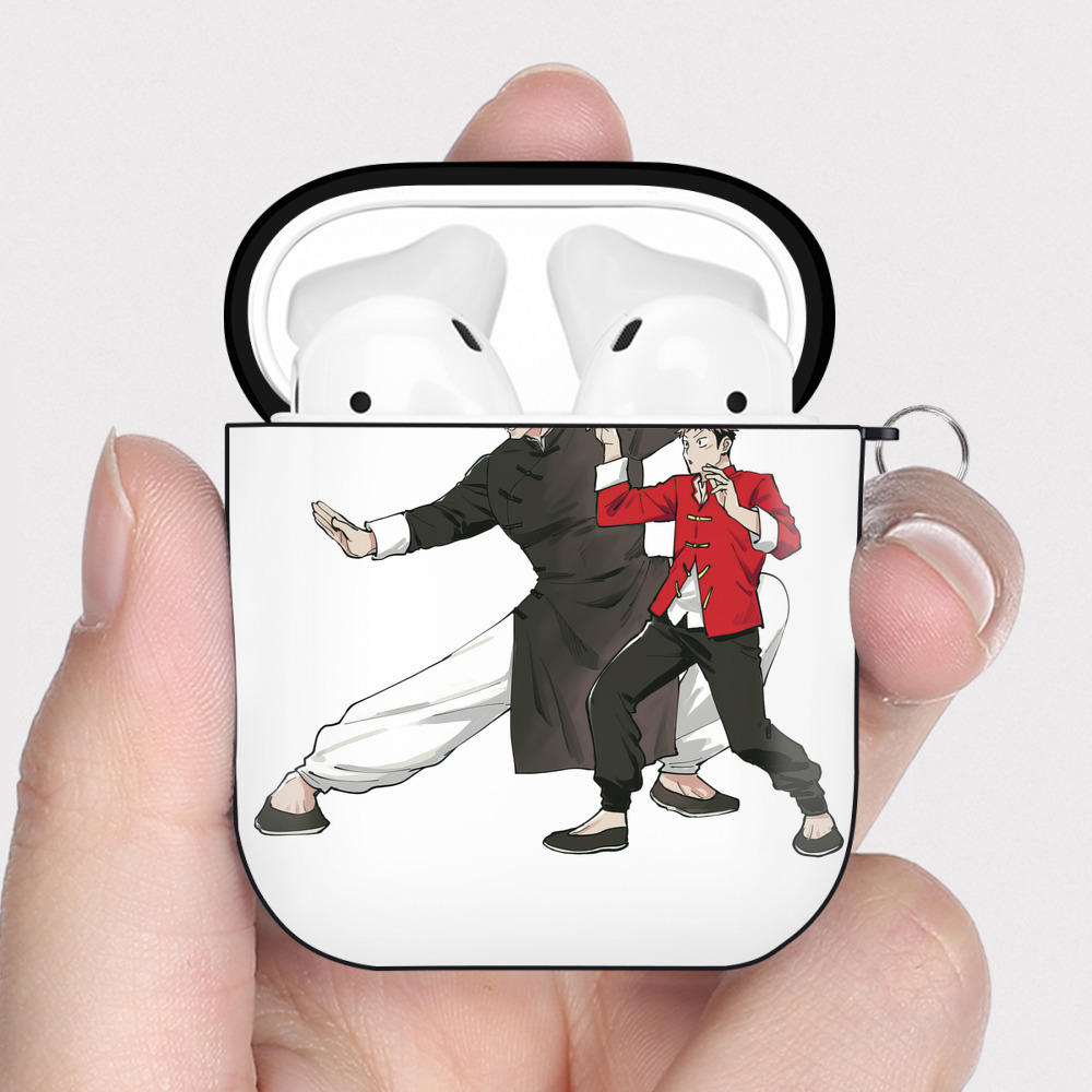 （画像用） 呪術廻戦 Jujutsu Kaisen AirPods 第2世代保護ケース ハードシェル ブラック 耐衝撃・防指紋・カラビナ付き