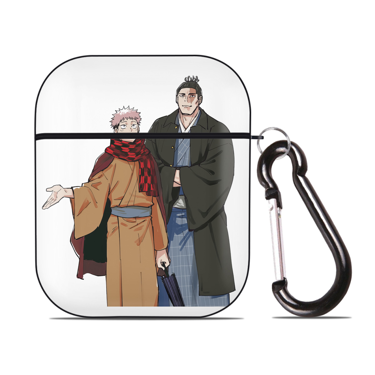 （画像用） 呪術廻戦 Jujutsu Kaisen AirPods 第2世代保護ケース ハードシェル ブラック 耐衝撃・防指紋・カラビナ付き