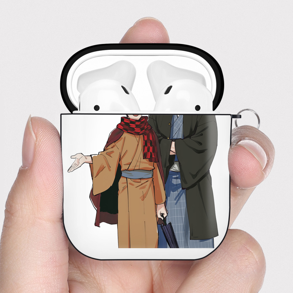 （画像用） 呪術廻戦 Jujutsu Kaisen AirPods 第2世代保護ケース ハードシェル ブラック 耐衝撃・防指紋・カラビナ付き