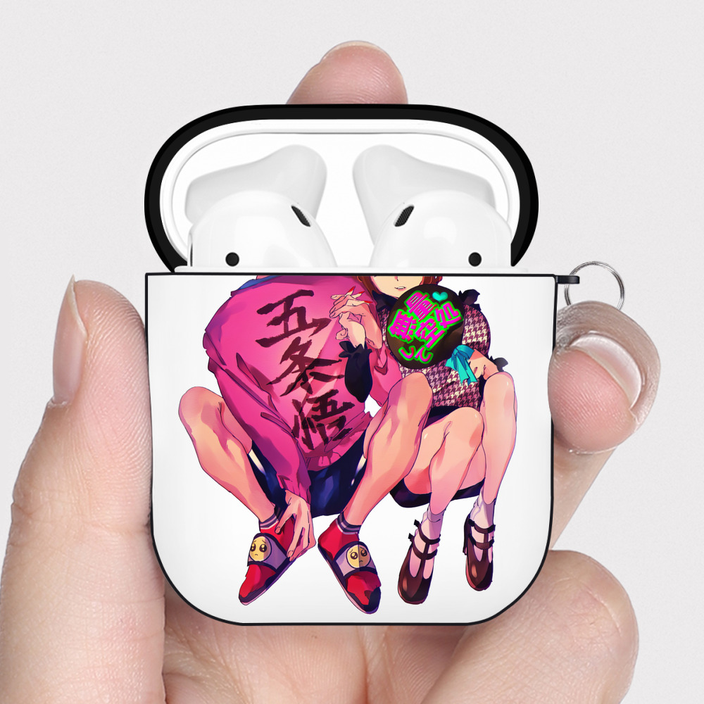 （画像用） 呪術廻戦 Jujutsu Kaisen AirPods 第2世代保護ケース ハードシェル ブラック 耐衝撃・防指紋・カラビナ付き