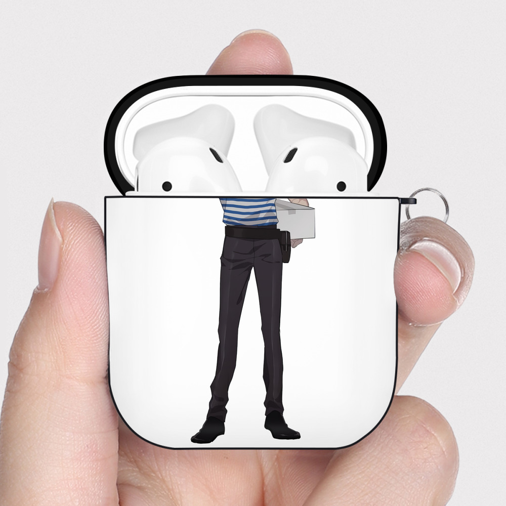（画像用） 呪術廻戦 Jujutsu Kaisen AirPods 第2世代保護ケース ハードシェル ブラック 耐衝撃・防指紋・カラビナ付き