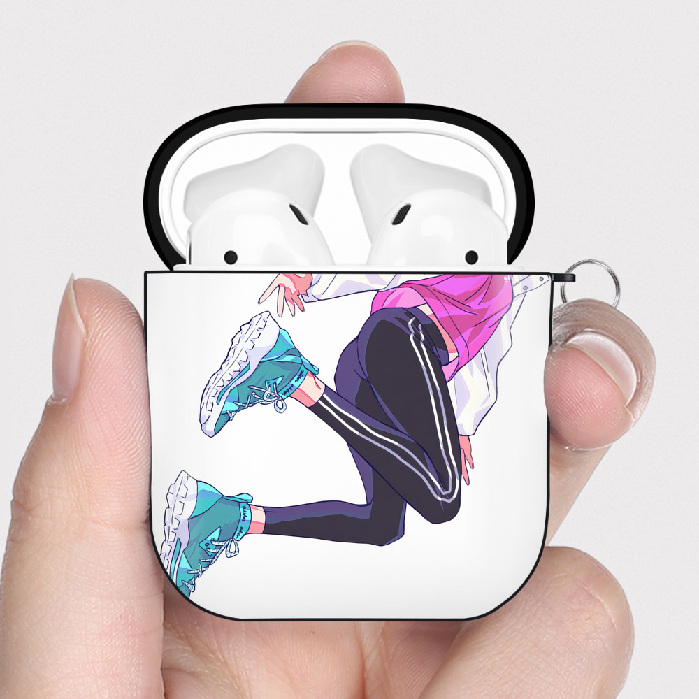 （画像用） 呪術廻戦 Jujutsu Kaisen AirPods 第2世代保護ケース ハードシェル ブラック 耐衝撃・防指紋・カラビナ付き