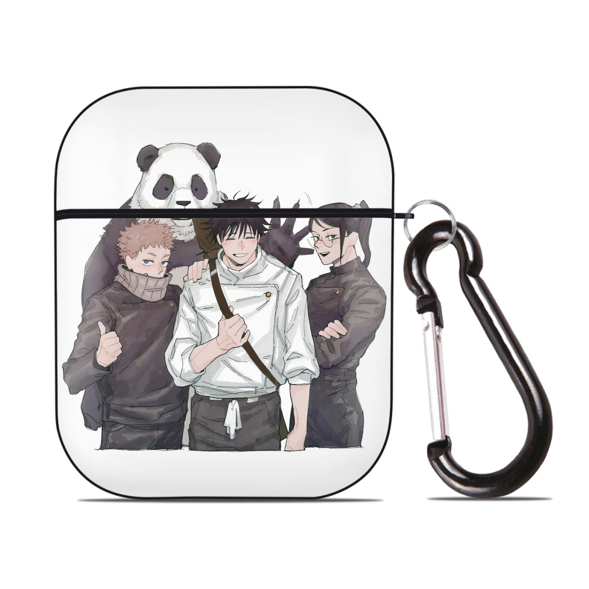 （画像用） 呪術廻戦 Jujutsu Kaisen AirPods 第2世代保護ケース ハードシェル ブラック 耐衝撃・防指紋・カラビナ付き