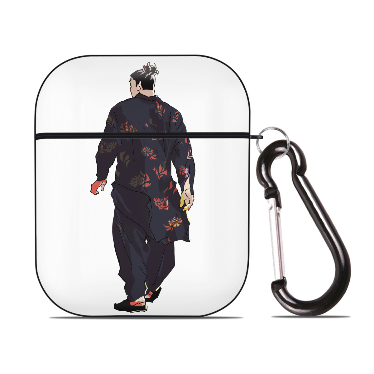 （画像用） 呪術廻戦 Jujutsu Kaisen AirPods 第2世代保護ケース ハードシェル ブラック 耐衝撃・防指紋・カラビナ付き