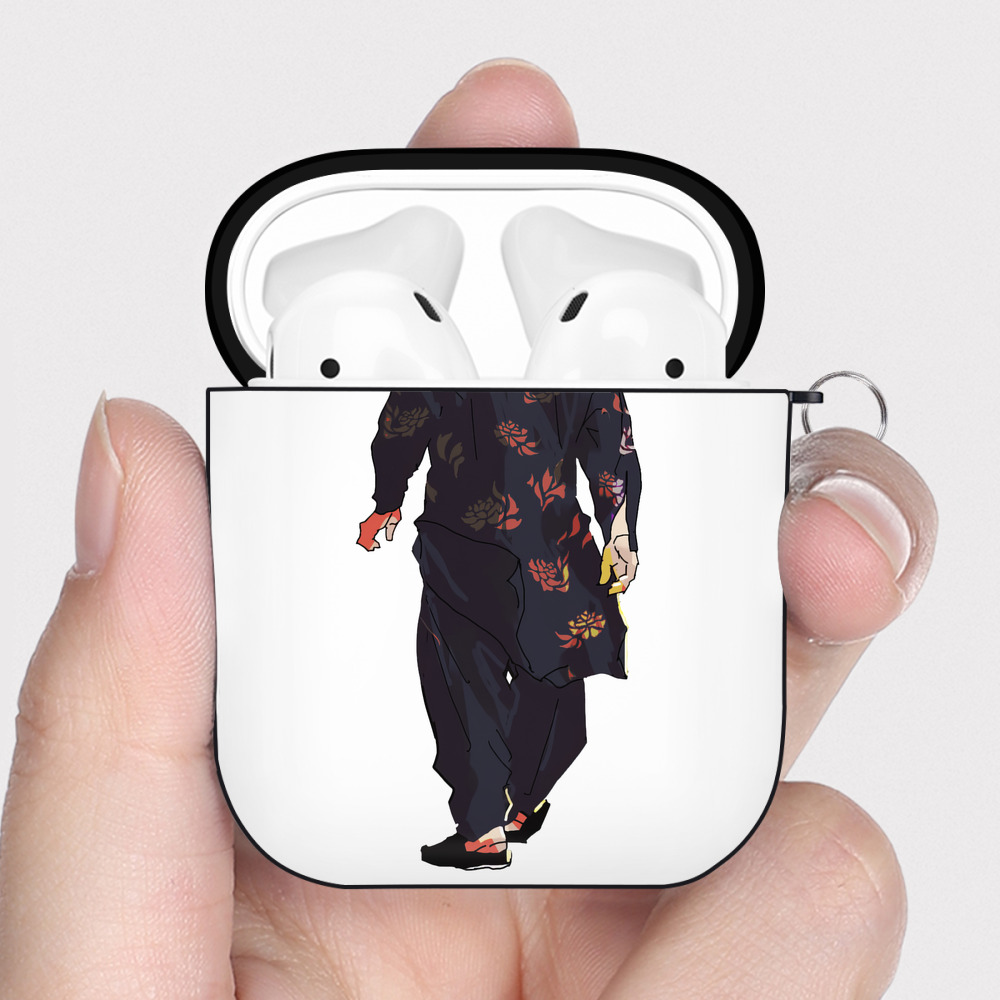 （画像用） 呪術廻戦 Jujutsu Kaisen AirPods 第2世代保護ケース ハードシェル ブラック 耐衝撃・防指紋・カラビナ付き