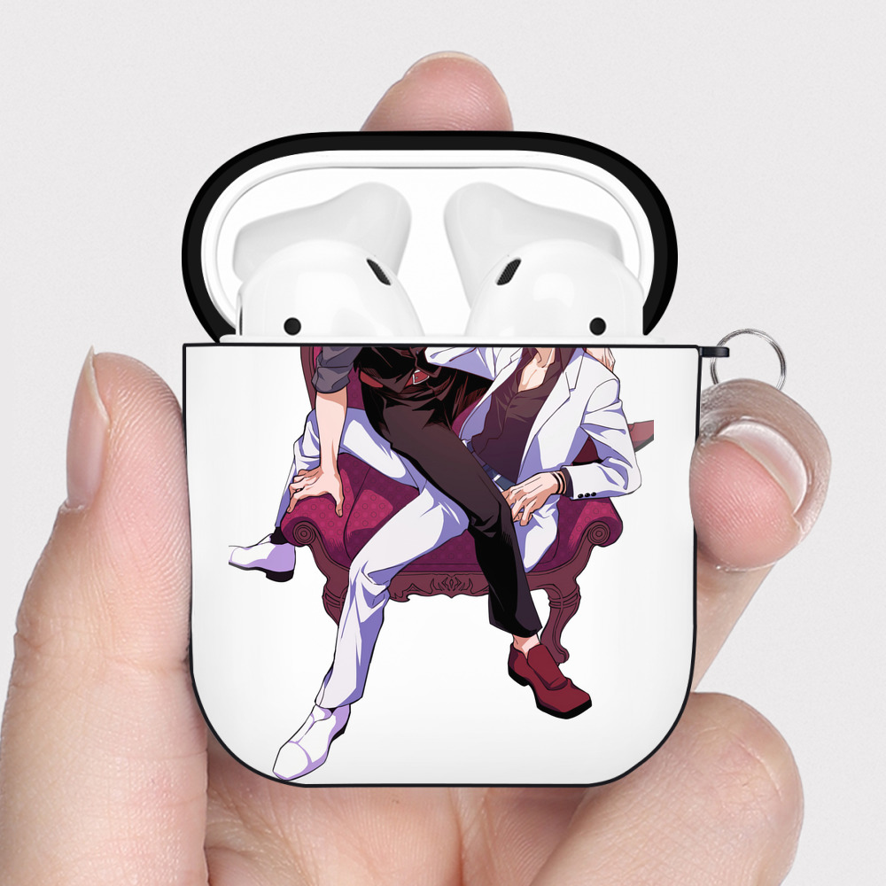 （画像用） 呪術廻戦 Jujutsu Kaisen AirPods 第2世代保護ケース ハードシェル ブラック 耐衝撃・防指紋・カラビナ付き
