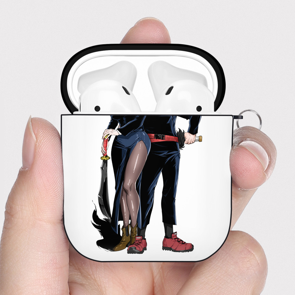 （画像用） 呪術廻戦 Jujutsu Kaisen AirPods 第2世代保護ケース ハードシェル ブラック 耐衝撃・防指紋・カラビナ付き