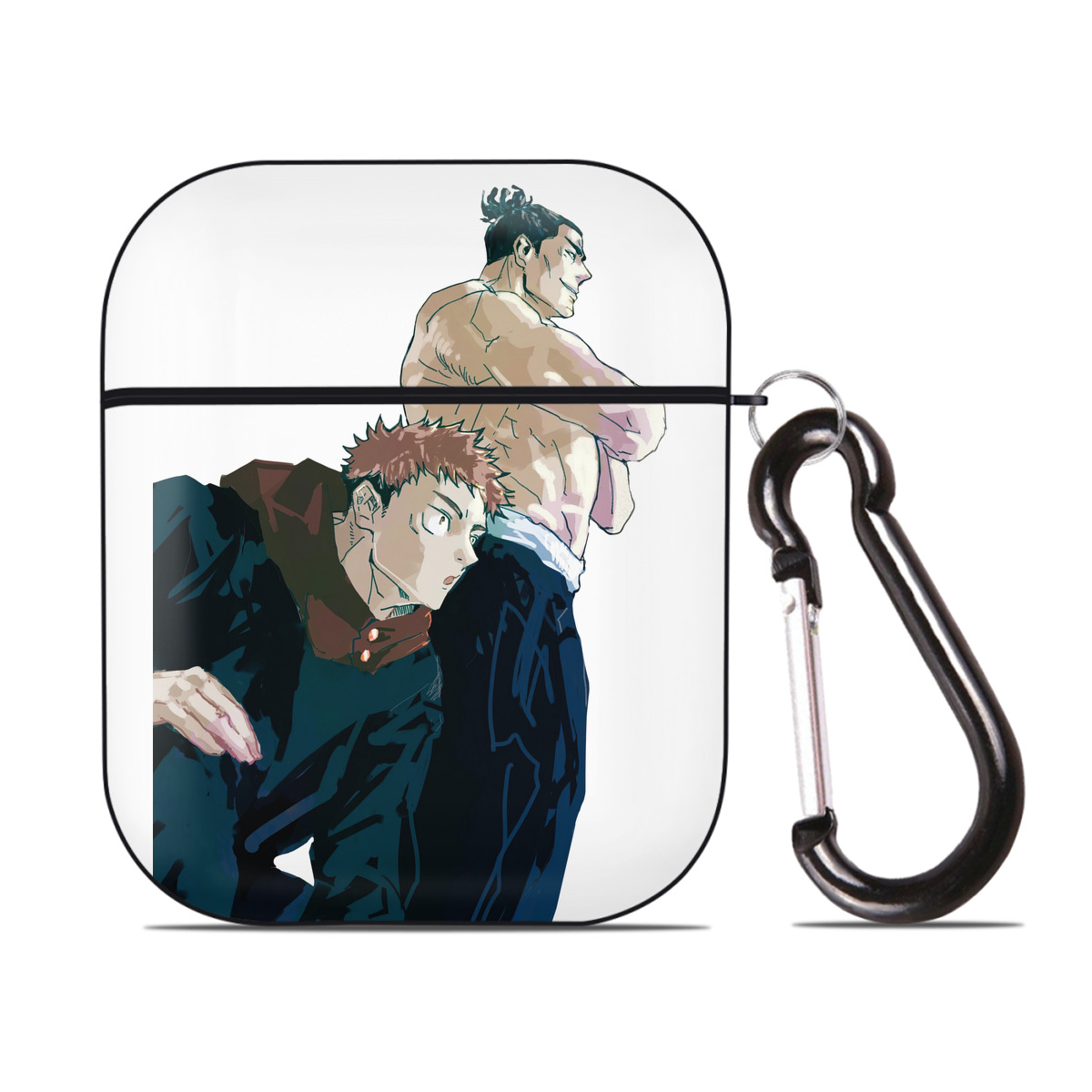 （画像用） 呪術廻戦 Jujutsu Kaisen AirPods 第2世代保護ケース ハードシェル ブラック 耐衝撃・防指紋・カラビナ付き