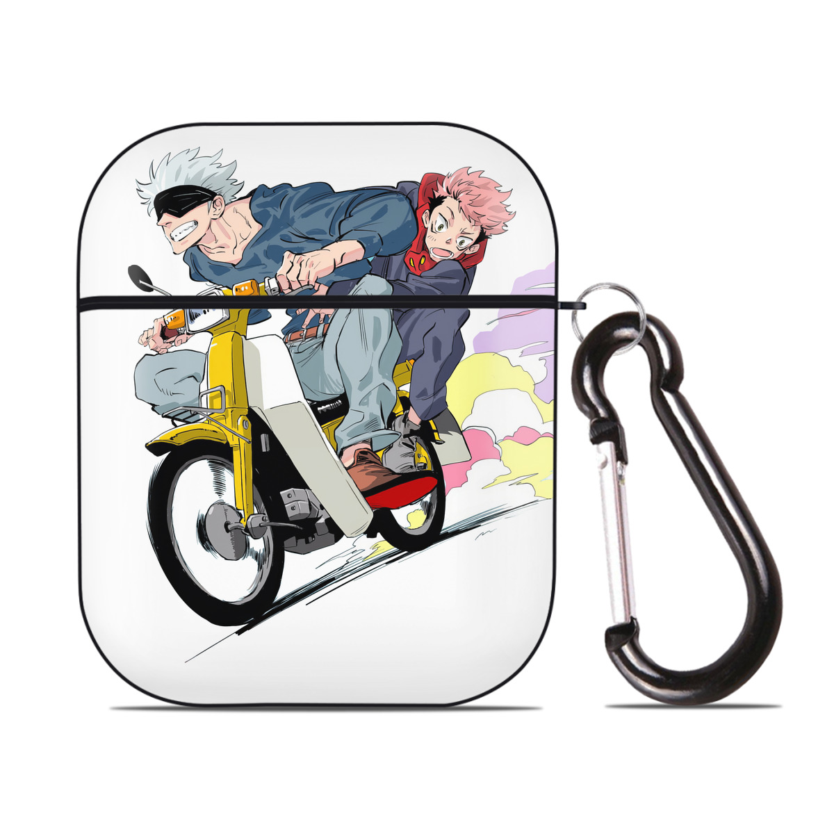 （画像用） 呪術廻戦 Jujutsu Kaisen AirPods 第2世代保護ケース ハードシェル ブラック 耐衝撃・防指紋・カラビナ付き