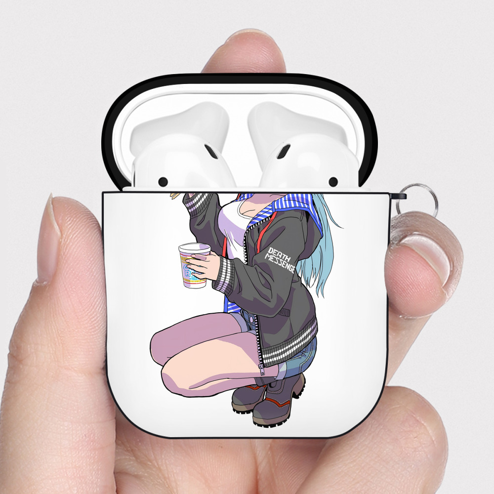 （画像用） 呪術廻戦 Jujutsu Kaisen AirPods 第2世代保護ケース ハードシェル ブラック 耐衝撃・防指紋・カラビナ付き