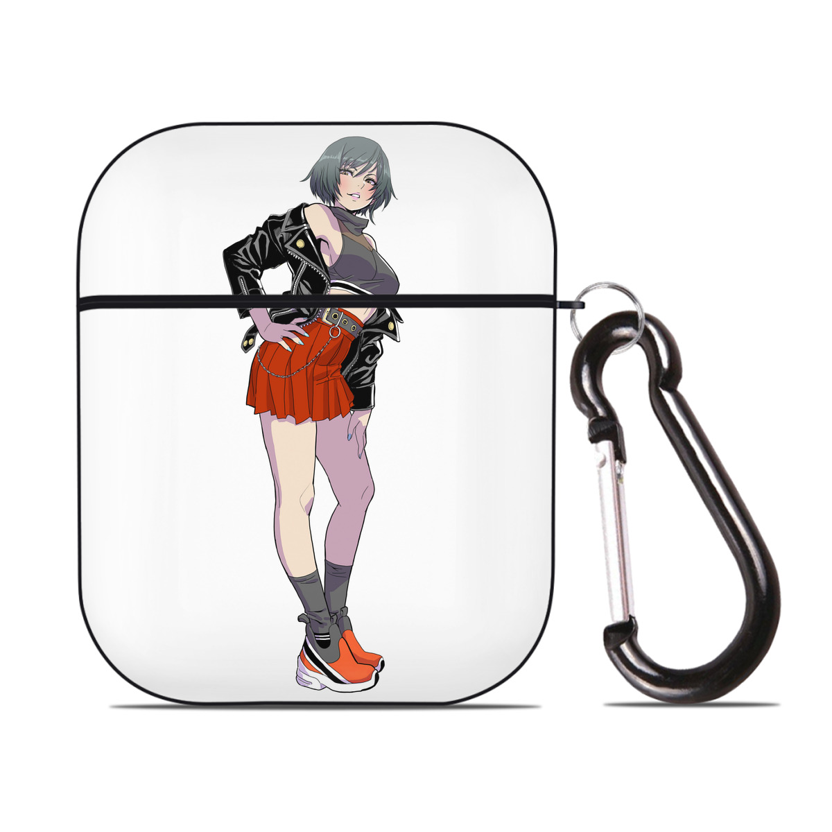 （画像用） 呪術廻戦 Jujutsu Kaisen AirPods 第2世代保護ケース ハードシェル ブラック 耐衝撃・防指紋・カラビナ付き