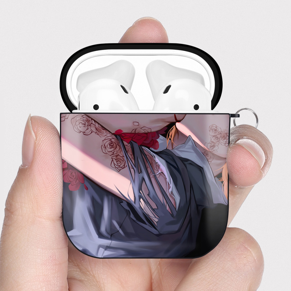 （画像用） 呪術廻戦 Jujutsu Kaisen AirPods 第2世代保護ケース ハードシェル ブラック 耐衝撃・防指紋・カラビナ付き