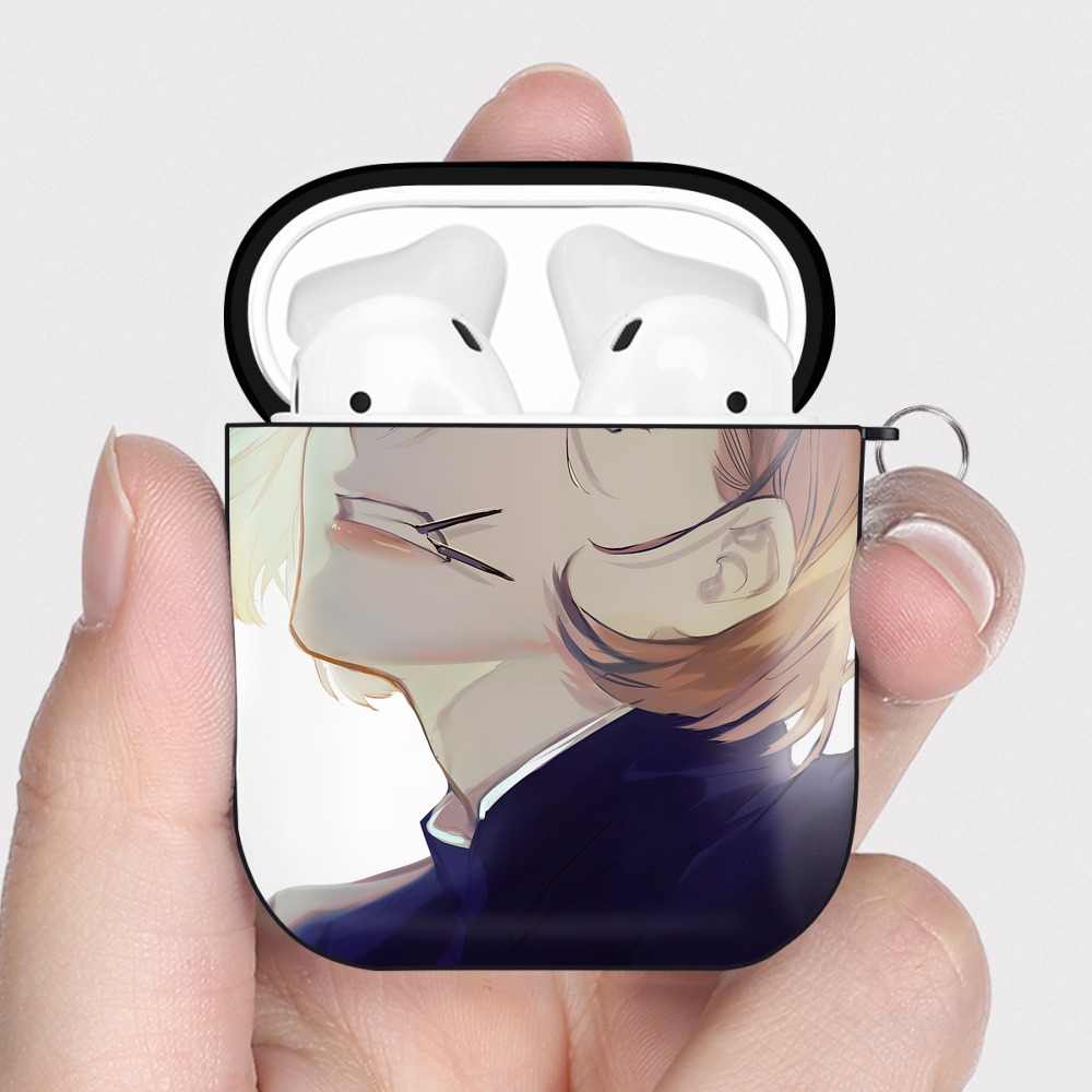 （画像用） 呪術廻戦 Jujutsu Kaisen AirPods 第2世代保護ケース ハードシェル ブラック 耐衝撃・防指紋・カラビナ付き