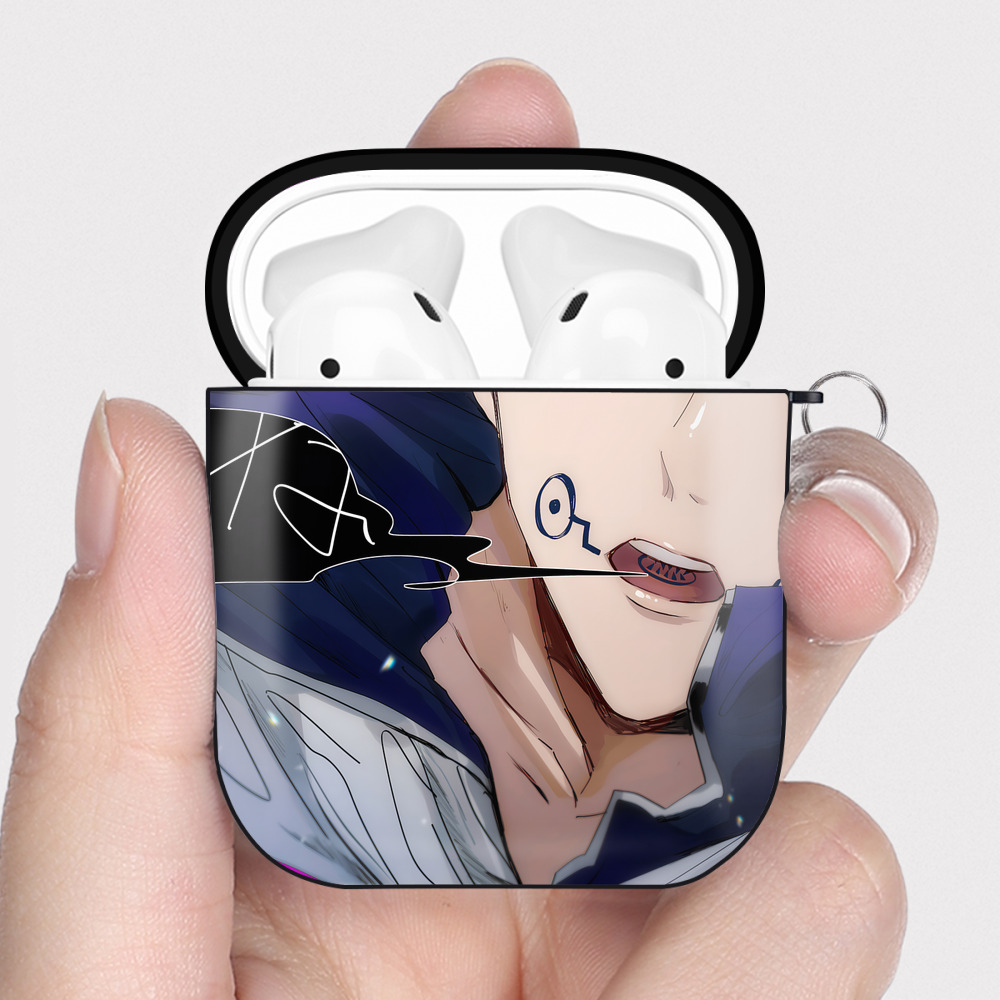 （画像用） 呪術廻戦 Jujutsu Kaisen AirPods 第2世代保護ケース ハードシェル ブラック 耐衝撃・防指紋・カラビナ付き