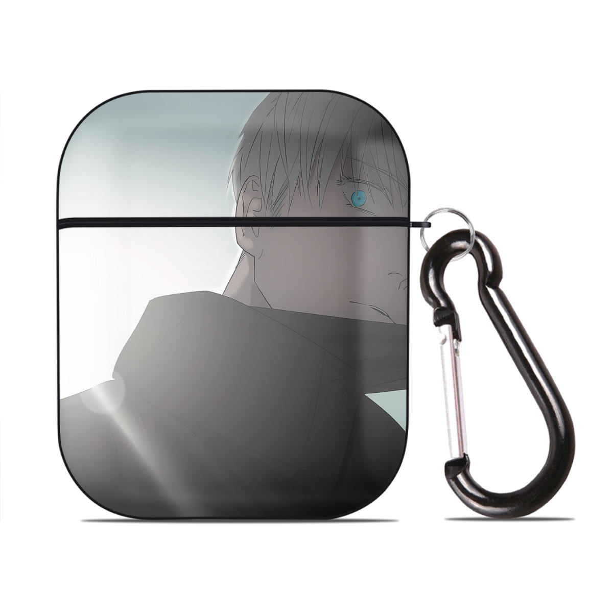 （画像用） 呪術廻戦 Jujutsu Kaisen AirPods 第2世代保護ケース ハードシェル ブラック 耐衝撃・防指紋・カラビナ付き
