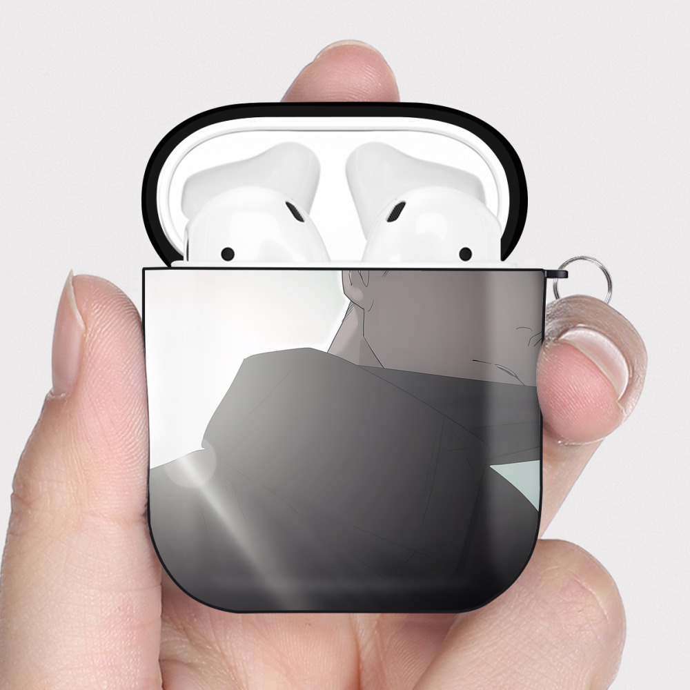 （画像用） 呪術廻戦 Jujutsu Kaisen AirPods 第2世代保護ケース ハードシェル ブラック 耐衝撃・防指紋・カラビナ付き