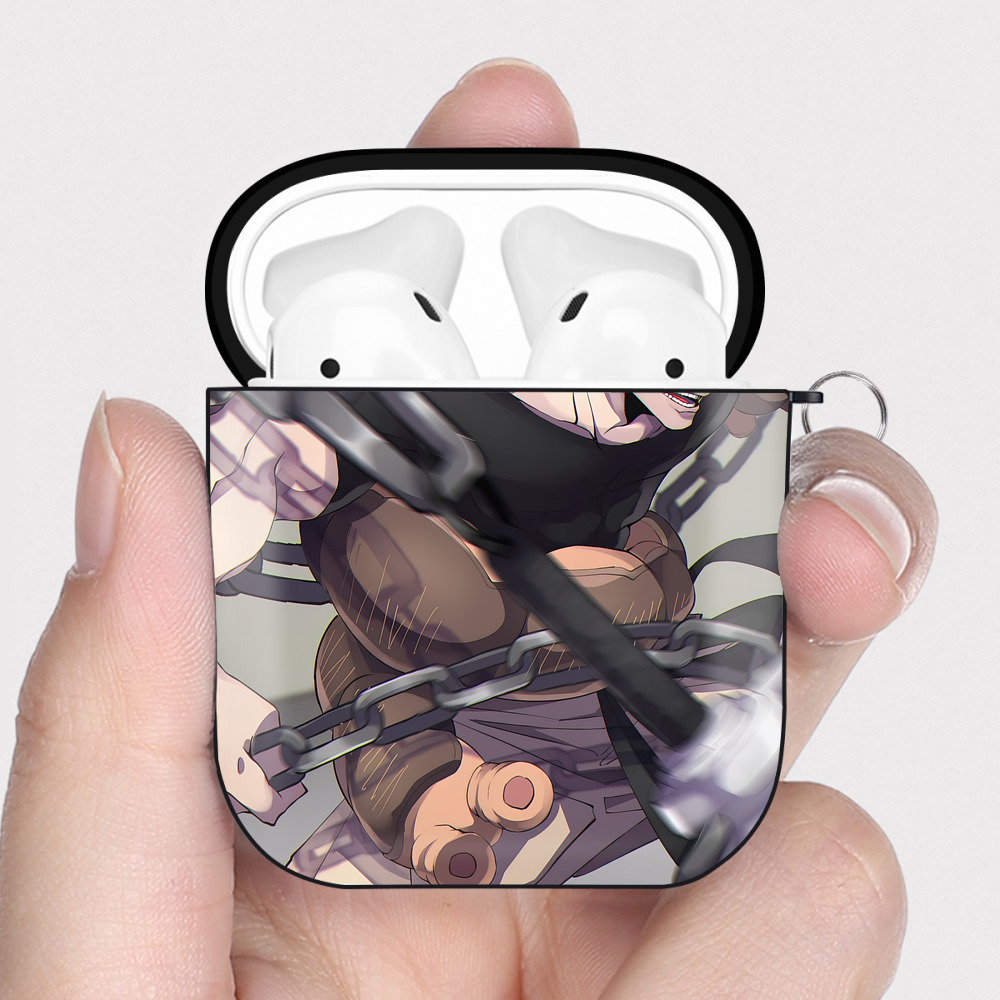 （画像用） 呪術廻戦 Jujutsu Kaisen AirPods 第2世代保護ケース ハードシェル ブラック 耐衝撃・防指紋・カラビナ付き