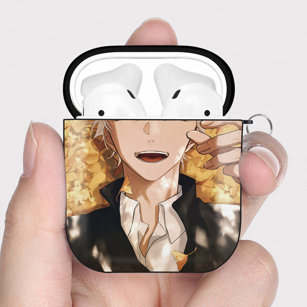 （画像用） 呪術廻戦 Jujutsu Kaisen AirPods 第2世代保護ケース ハードシェル ブラック 耐衝撃・防指紋・カラビナ付き