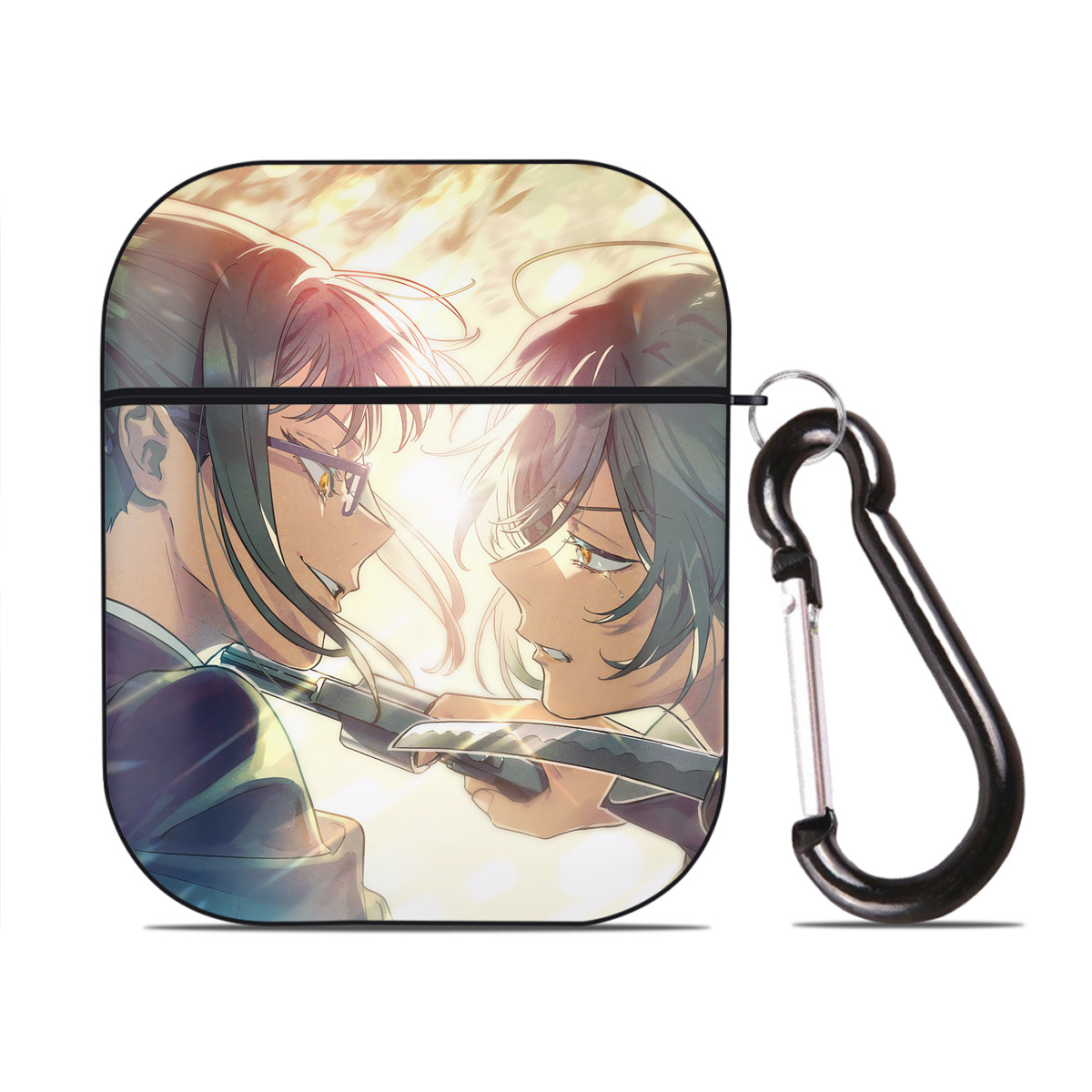 （画像用） 呪術廻戦 Jujutsu Kaisen AirPods 第2世代保護ケース ハードシェル ブラック 耐衝撃・防指紋・カラビナ付き