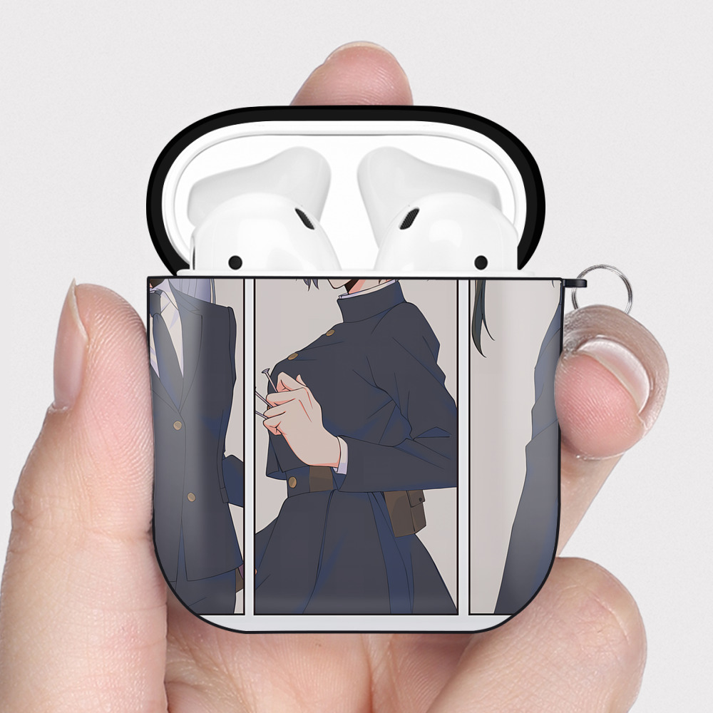 （画像用） 呪術廻戦 Jujutsu Kaisen AirPods 第2世代保護ケース ハードシェル ブラック 耐衝撃・防指紋・カラビナ付き