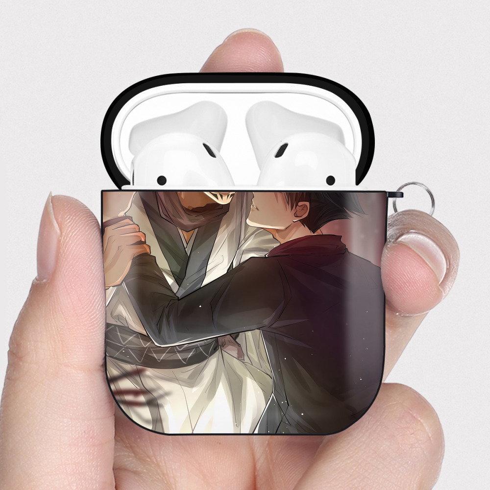 （画像用） 呪術廻戦 Jujutsu Kaisen AirPods 第2世代保護ケース ハードシェル ブラック 耐衝撃・防指紋・カラビナ付き