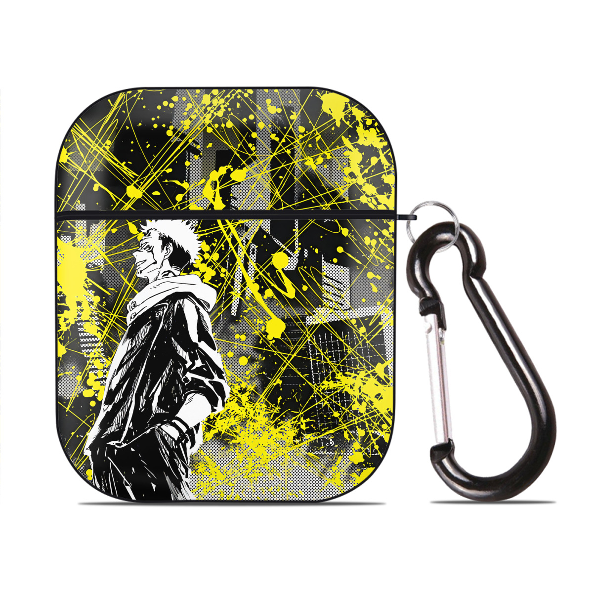 （画像用） 呪術廻戦 Jujutsu Kaisen AirPods 第2世代保護ケース ハードシェル ブラック 耐衝撃・防指紋・カラビナ付き
