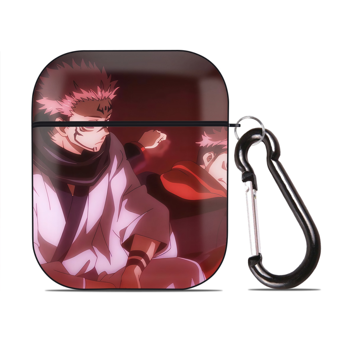（画像用） 呪術廻戦 Jujutsu Kaisen AirPods 第2世代保護ケース ハードシェル ブラック 耐衝撃・防指紋・カラビナ付き