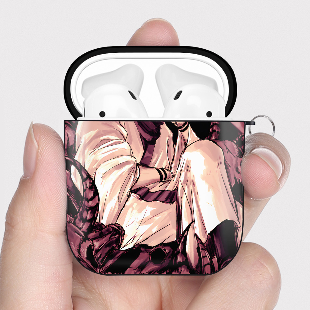 （画像用） 呪術廻戦 Jujutsu Kaisen AirPods 第2世代保護ケース ハードシェル ブラック 耐衝撃・防指紋・カラビナ付き