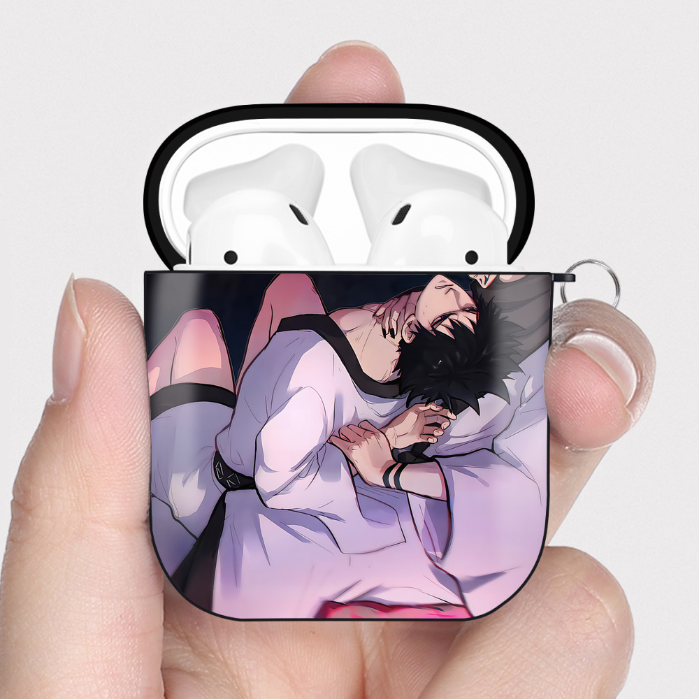 （画像用） 呪術廻戦 Jujutsu Kaisen AirPods 第2世代保護ケース ハードシェル ブラック 耐衝撃・防指紋・カラビナ付き