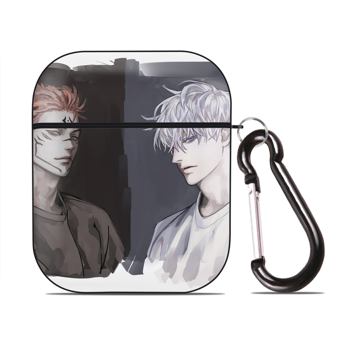 （画像用） 呪術廻戦 Jujutsu Kaisen AirPods 第2世代保護ケース ハードシェル ブラック 耐衝撃・防指紋・カラビナ付き