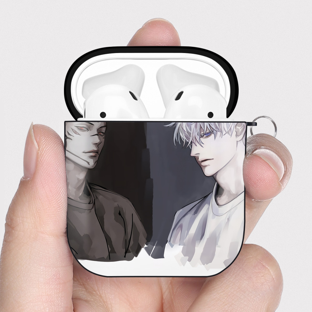 （画像用） 呪術廻戦 Jujutsu Kaisen AirPods 第2世代保護ケース ハードシェル ブラック 耐衝撃・防指紋・カラビナ付き