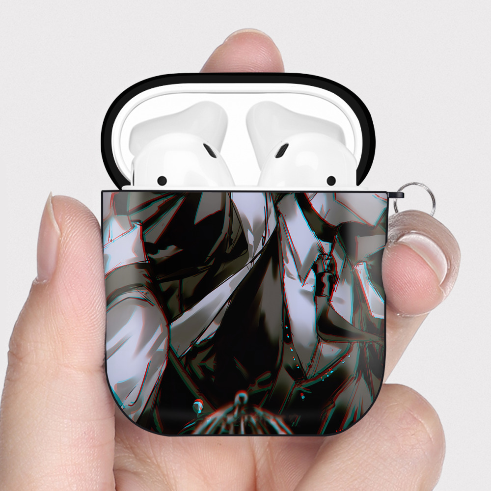 （画像用） 呪術廻戦 Jujutsu Kaisen AirPods 第2世代保護ケース ハードシェル ブラック 耐衝撃・防指紋・カラビナ付き