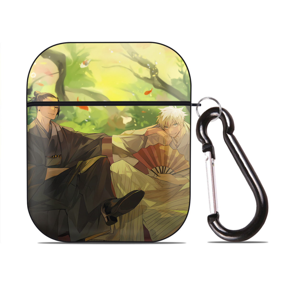 （画像用） 呪術廻戦 Jujutsu Kaisen AirPods 第2世代保護ケース ハードシェル ブラック 耐衝撃・防指紋・カラビナ付き