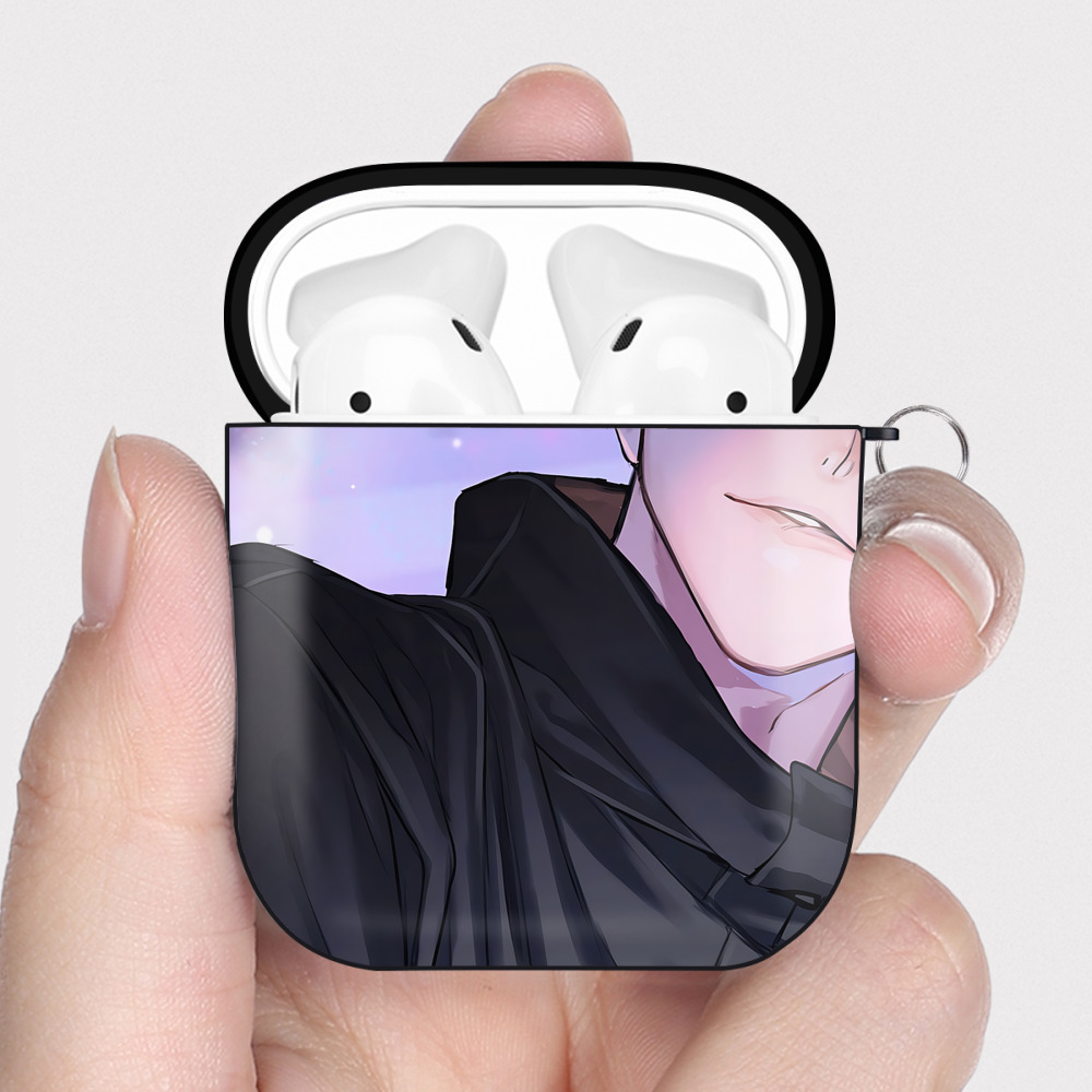 （画像用） 呪術廻戦 Jujutsu Kaisen AirPods 第2世代保護ケース ハードシェル ブラック 耐衝撃・防指紋・カラビナ付き