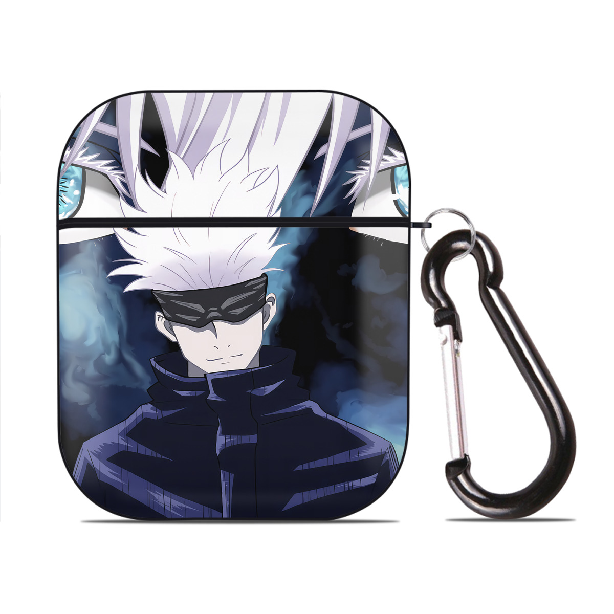 （画像用） 呪術廻戦 Jujutsu Kaisen AirPods 第2世代保護ケース ハードシェル ブラック 耐衝撃・防指紋・カラビナ付き