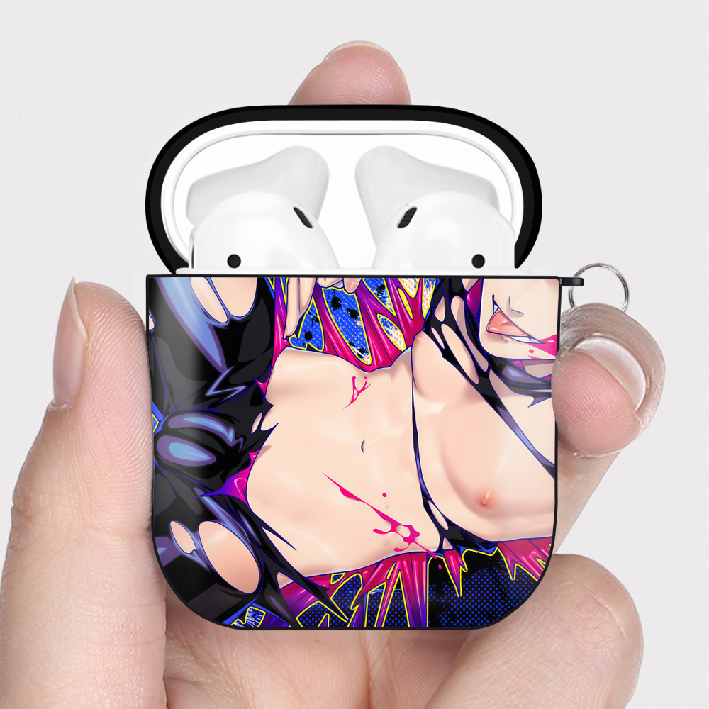 （画像用） 呪術廻戦 Jujutsu Kaisen AirPods 第2世代保護ケース ハードシェル ブラック 耐衝撃・防指紋・カラビナ付き